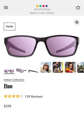 EnChroma Eton Indoor Sunglasses - Purple Lenses